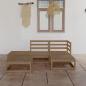 Preview: ARDEBO.de - 5-tlg. Garten-Lounge-Set Honigbraun Massivholz Kiefer