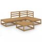 Preview: 5-tlg. Garten-Lounge-Set Honigbraun Massivholz Kiefer