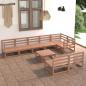 Preview: ARDEBO.de - 9-tlg. Garten-Lounge-Set Honigbraun Massivholz Kiefer