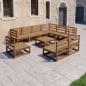 Preview: ARDEBO.de - 10-tlg. Garten-Lounge-Set Honigbraun Massivholz Kiefer