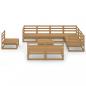 Preview: 10-tlg. Garten-Lounge-Set Honigbraun Massivholz Kiefer