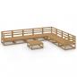 Preview: 9-tlg. Garten-Lounge-Set Honigbraun Massivholz Kiefer