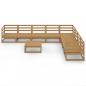 Preview: 9-tlg. Garten-Lounge-Set Honigbraun Massivholz Kiefer