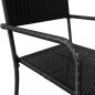 Preview: 3-tlg. Garten-Essgruppe Poly Rattan Schwarz