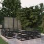 Preview: ARDEBO.de - 13-tlg. Garten-Lounge-Set Schwarz Massivholz Kiefer