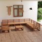 Preview: ARDEBO.de - 11-tlg. Garten-Lounge-Set Honigbraun Massivholz Kiefer