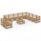 Preview: 11-tlg. Garten-Lounge-Set Honigbraun Massivholz Kiefer