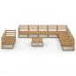 Preview: 11-tlg. Garten-Lounge-Set Honigbraun Massivholz Kiefer