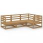 Preview: 4-tlg. Garten-Lounge-Set Honigbraun Massivholz Kiefer