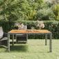 Preview: ARDEBO.de - Gartentisch 150x90x75 cm Poly Rattan und Akazienholz Grau