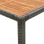 Preview: Gartentisch 150x90x75 cm Poly Rattan und Akazienholz Grau