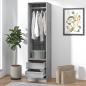 Preview: ARDEBO.de - Kleiderschrank mit Schubladen Grau Sonoma 50x50x200 cm