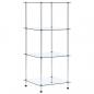 Preview: ARDEBO.de - Regal mit 4 Ablagen Transparent 40x40x100 cm Hartglas