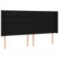 Preview: LED Kopfteil Schwarz 203x16x118/128 cm Stoff