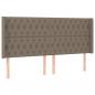 Preview: LED Kopfteil Taupe 203x16x118/128 cm Stoff