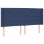 Preview: LED Kopfteil Blau 203x16x118/128 cm Stoff