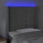 Preview: LED Kopfteil Hellgrau 83x16x118/128 cm Samt