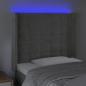 Preview: LED Kopfteil Hellgrau 93x16x118/128 cm Samt