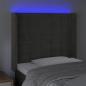 Preview: LED Kopfteil Dunkelgrau 103x16x118/128 cm Samt