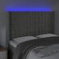 Preview: LED Kopfteil Hellgrau 147x16x118/128 cm Samt