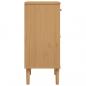 Preview: Nachttisch SENJA Rattan-Look Braun 40x35x80cm Massivholz Kiefer