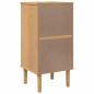 Preview: Nachttisch SENJA Rattan-Look Braun 40x35x80cm Massivholz Kiefer