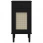 Preview: Nachttisch SENJA Rattan-Look Schwarz 40x35x80 Massivholz Kiefer