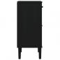 Preview: Nachttisch SENJA Rattan-Look Schwarz 40x35x80 Massivholz Kiefer