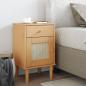 Preview: ARDEBO.de - Nachttisch SENJA Rattan-Look Braun 40x35x65cm Massivholz Kiefer