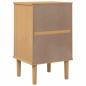 Preview: Nachttisch SENJA Rattan-Look Braun 40x35x65cm Massivholz Kiefer