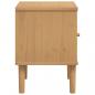 Preview: Nachttisch SENJA Rattan-Look Braun 40x35x48cm Massivholz Kiefer