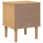 Preview: Nachttisch SENJA Rattan-Look Braun 40x35x48cm Massivholz Kiefer