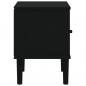 Preview: Nachttisch SENJA Rattan-Look Schwarz 40x35x48 Massivholz Kiefer