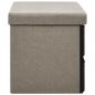 Preview: Faltbare Sitzbank mit Stauraum Taupe 76x38x38 cm Leinenoptik