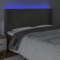 Preview: LED Kopfteil Dunkelgrau 183x16x118/128 cm Samt