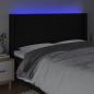 Preview: LED Kopfteil Schwarz 203x16x118/128 cm Stoff