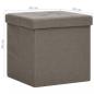 Preview: Hocker mit Stauraum 2 Stk. Taupe Leinenoptik