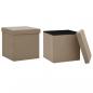 Preview: Hocker mit Stauraum 2 Stk. Cappuccino-Braun PVC