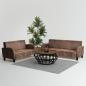 Preview: ARDEBO.de - Sofa-Set 2-tlg. Kunstleder in Wildleder-Optik Braun