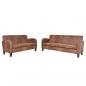 Preview: Sofa-Set 2-tlg. Kunstleder in Wildleder-Optik Braun