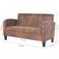 Preview: Sofa-Set 2-tlg. Kunstleder in Wildleder-Optik Braun