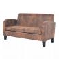 Preview: Sofa-Set 2-tlg. Kunstleder in Wildleder-Optik Braun