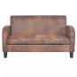 Preview: Sofa-Set 2-tlg. Kunstleder in Wildleder-Optik Braun