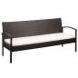 Preview: ARDEBO.de - 3-Sitzer-Gartensofa mit Auflagen Braun Poly Rattan