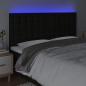 Preview: LED Kopfteil Schwarz 180x5x118/128 cm Stoff