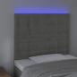 Preview: LED Kopfteil Hellgrau 80x5x118/128 cm Samt