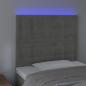 Preview: LED Kopfteil Hellgrau 90x5x118/128 cm Samt