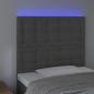 Preview: LED Kopfteil Dunkelgrau 100x5x118/128 cm Samt