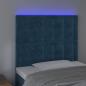 Preview: LED Kopfteil Dunkelblau 100x5x118/128 cm Samt