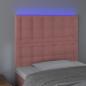 Preview: LED Kopfteil Rosa 100x5x118/128 cm Samt